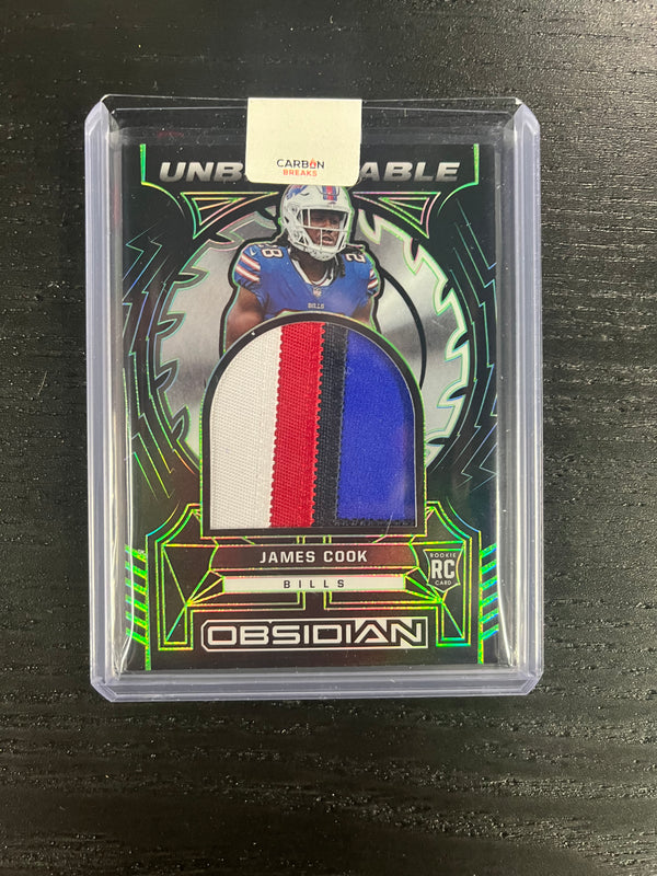James Cook obsidian Rookie Green Holo Patch /50