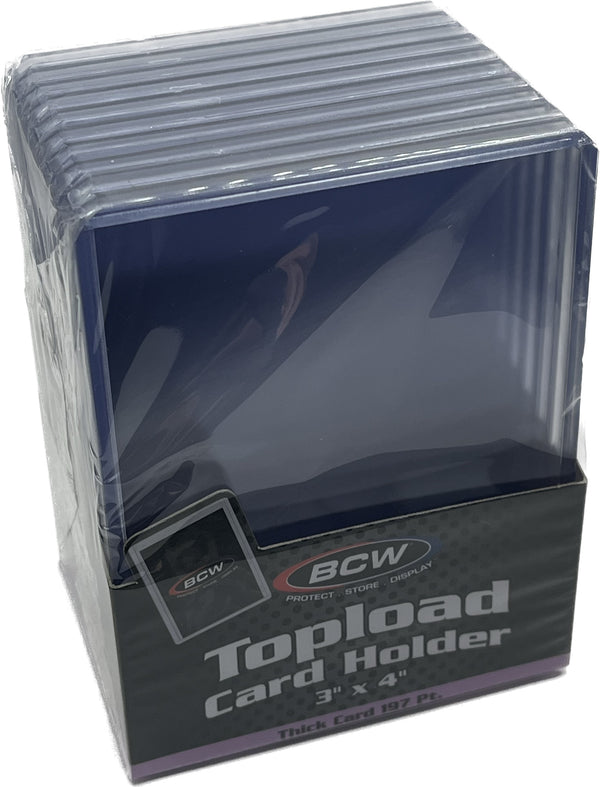 BCW Toploader Card Holder 3x4 Thick Card 197 PT 10 Holders