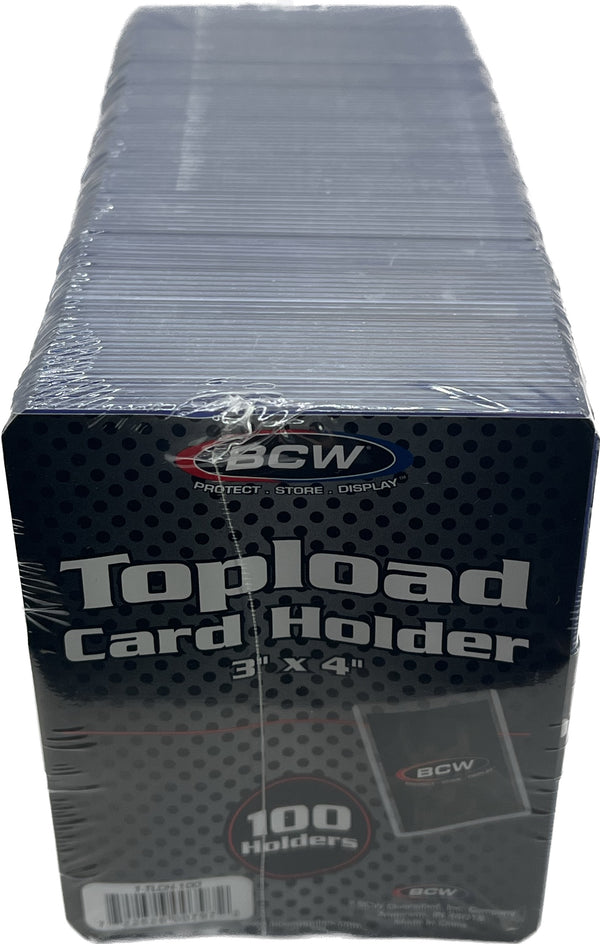 BCW Toploader Card Holder 3x4 100 Holders Regular